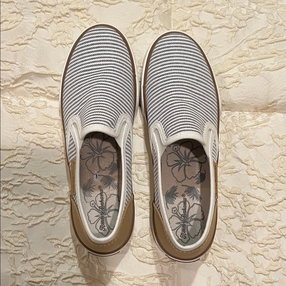 Tommy Bahama Brown and Gray Slip-On Shoes